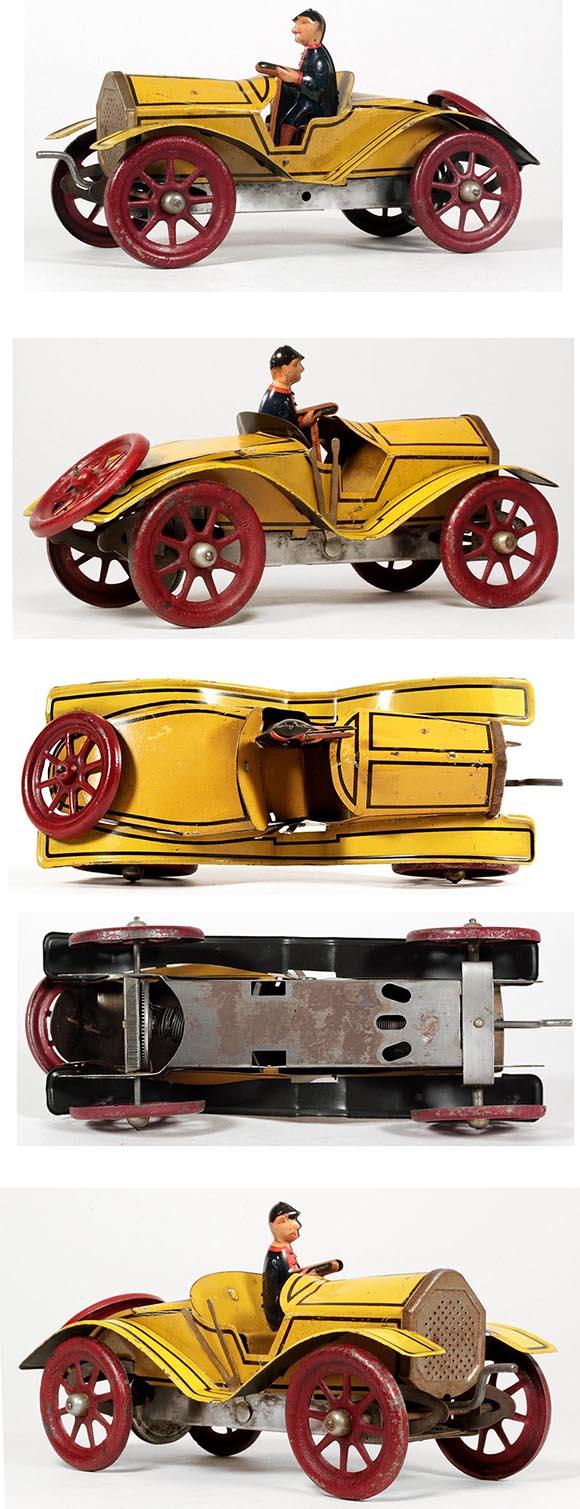 1914 A.C. Gilbert, Clockwork Stutz Racer with Original Driver